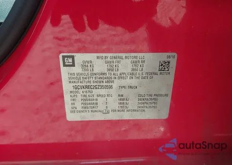 2016 Chevrolet Silverado 1500 2Lt from USA, damaged, VIN 1GCVKREC2GZ350596